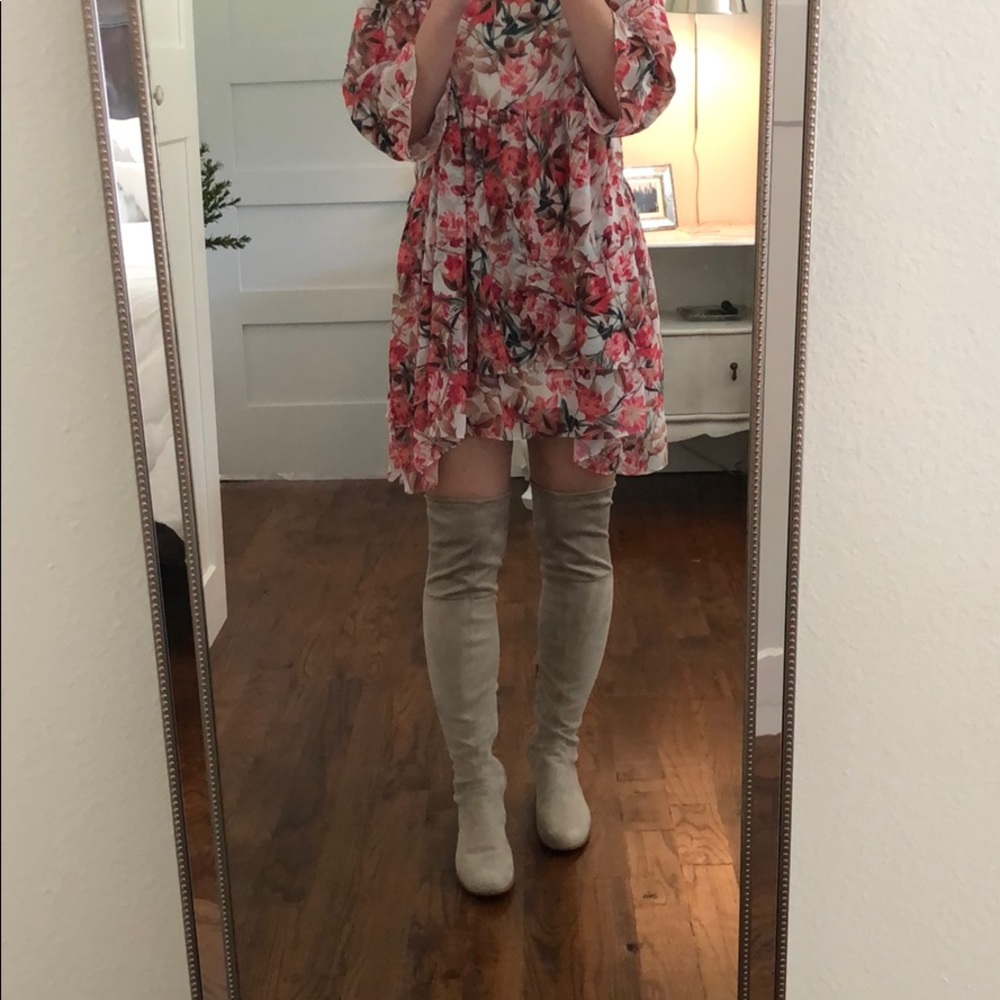 Gianni Bini over the knee boots, cream taupe
